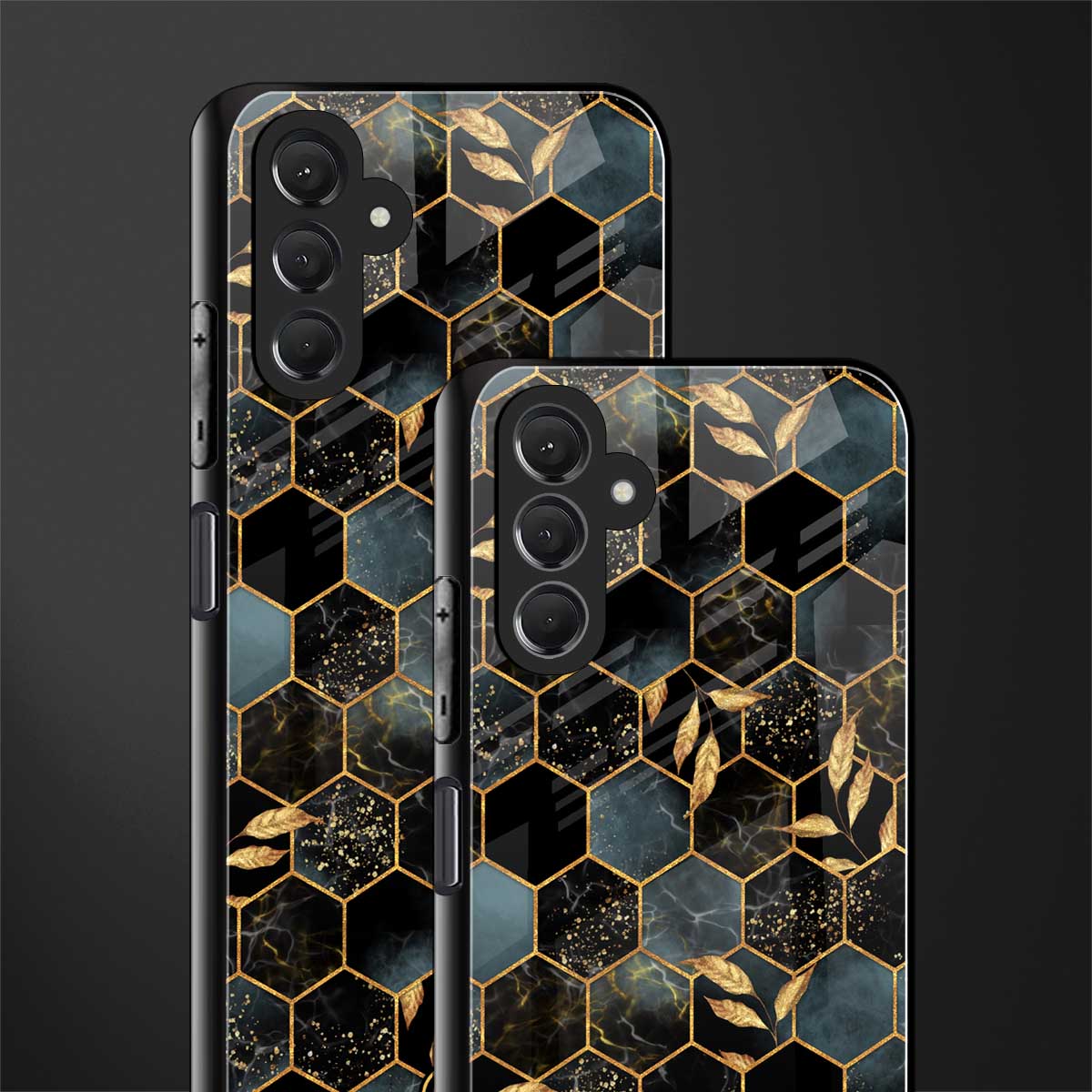 black blue tile marble back phone cover | glass case for samsun galaxy a24 4g