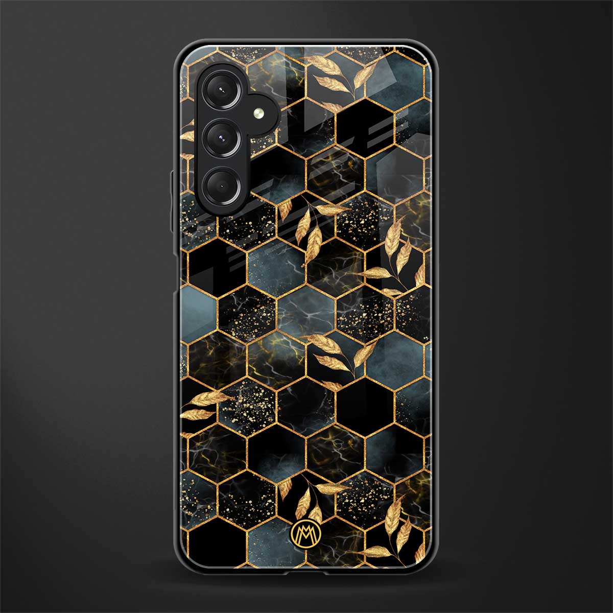 black blue tile marble back phone cover | glass case for samsun galaxy a24 4g