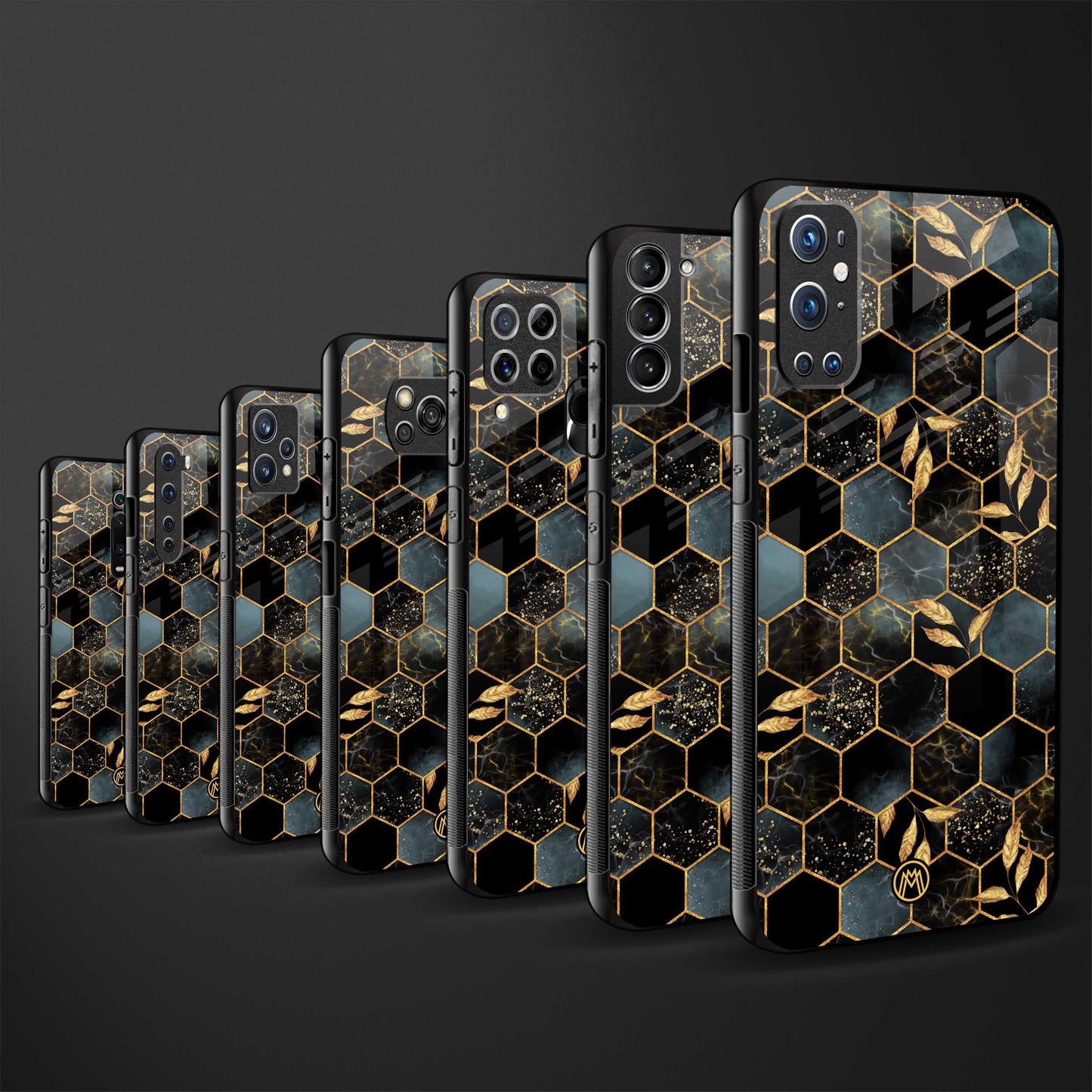 black blue tile marble glass case for vivo y20 image-3