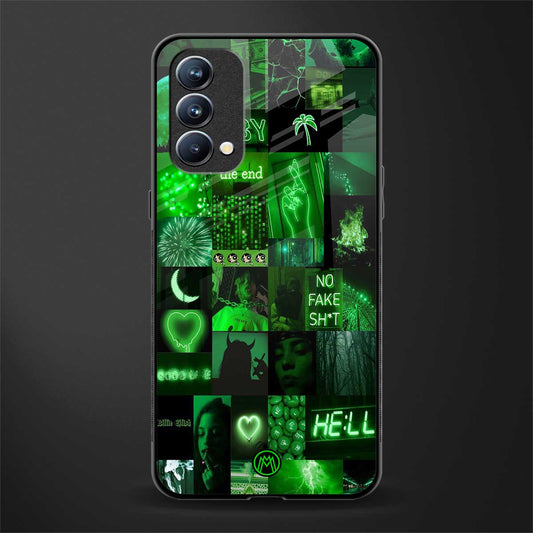 black green aesthetic collage glass case for oppo f19s image