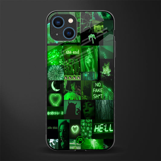 black green aesthetic collage glass case for iphone 13 image