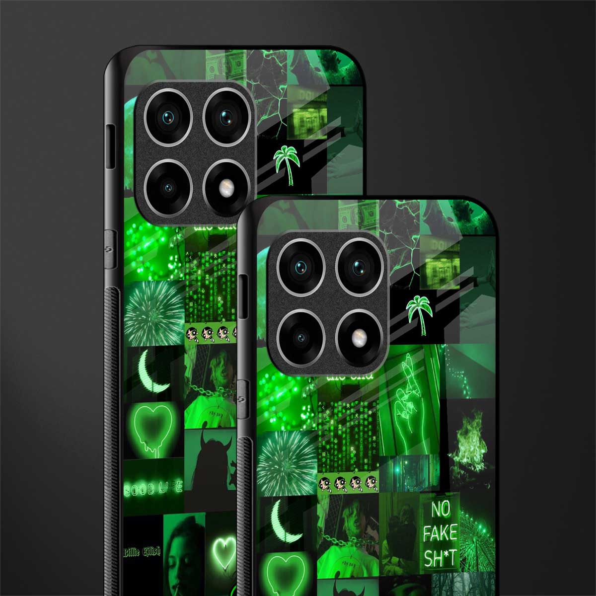black green aesthetic collage glass case for oneplus 10 pro 5g image-2