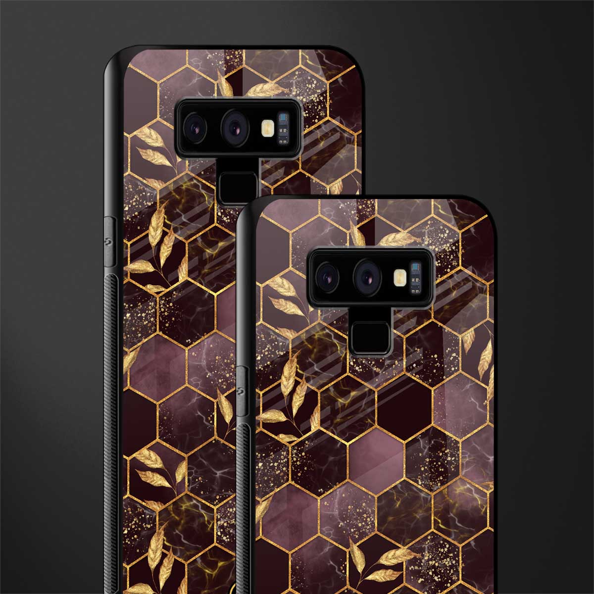 black maroon tile marble glass case for samsung galaxy note 9 image-2