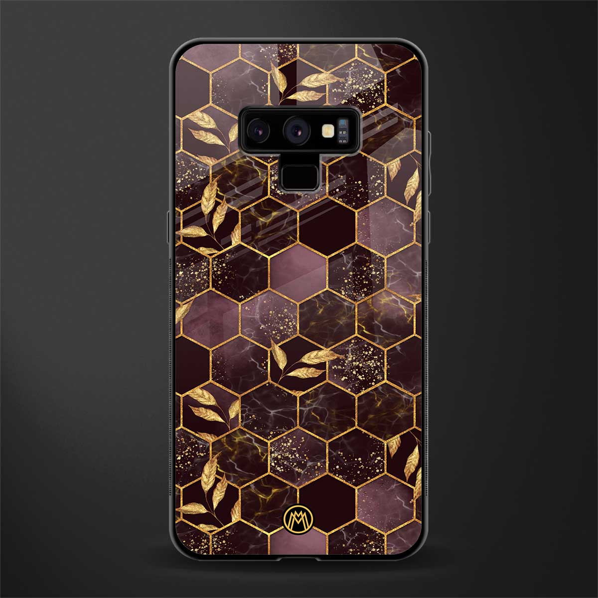 black maroon tile marble glass case for samsung galaxy note 9 image