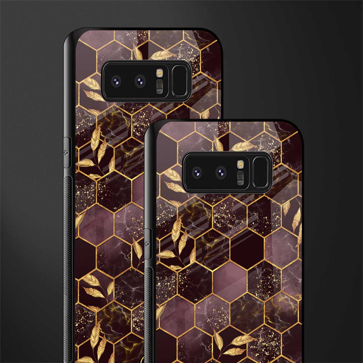 black maroon tile marble glass case for samsung galaxy note 8 image-2