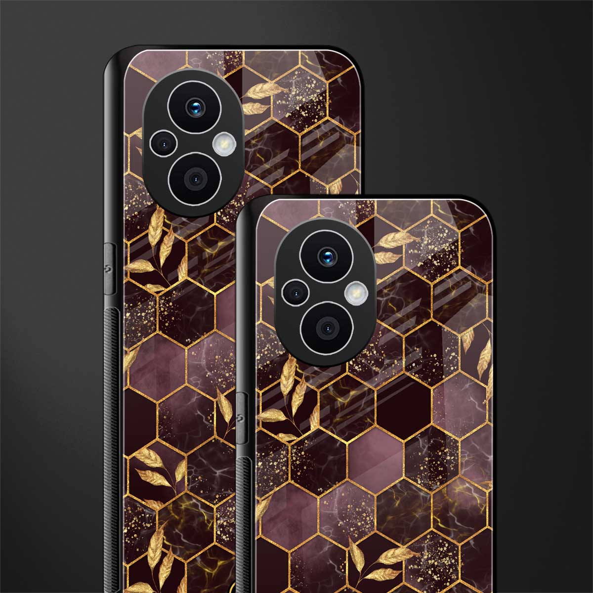 black maroon tile marble back phone cover | glass case for oppo f21 pro 5g