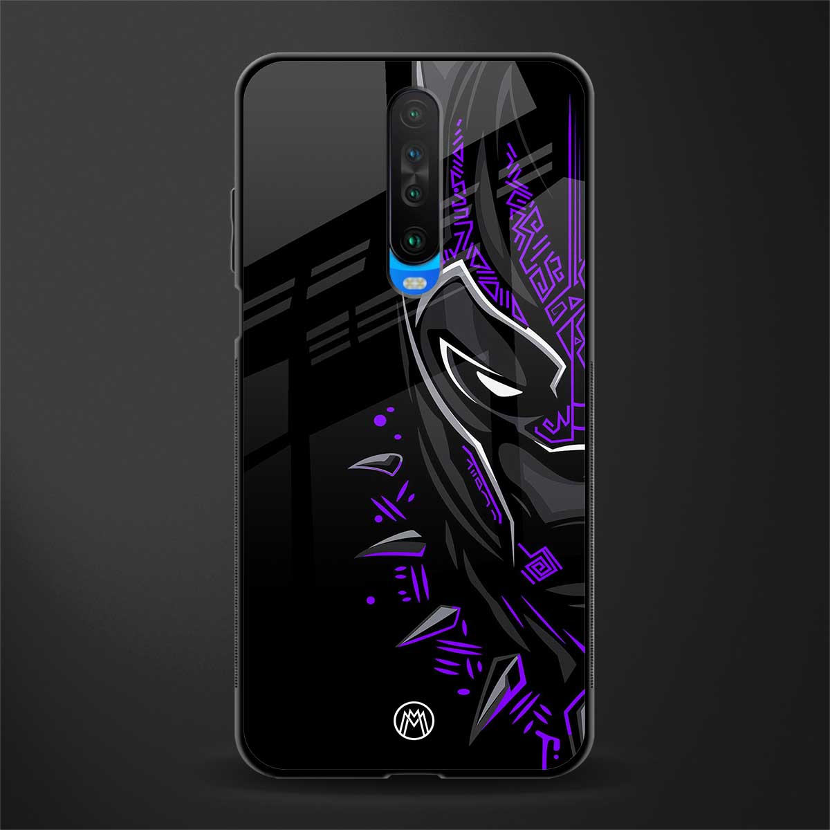 black panther superhero glass case for poco x2 image