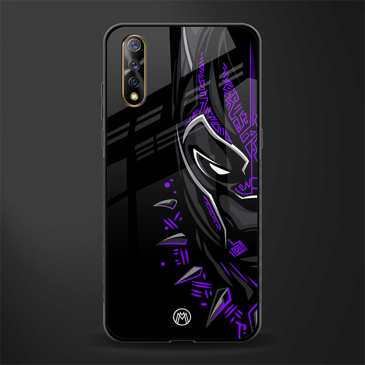 black panther superhero glass case for vivo s1 image
