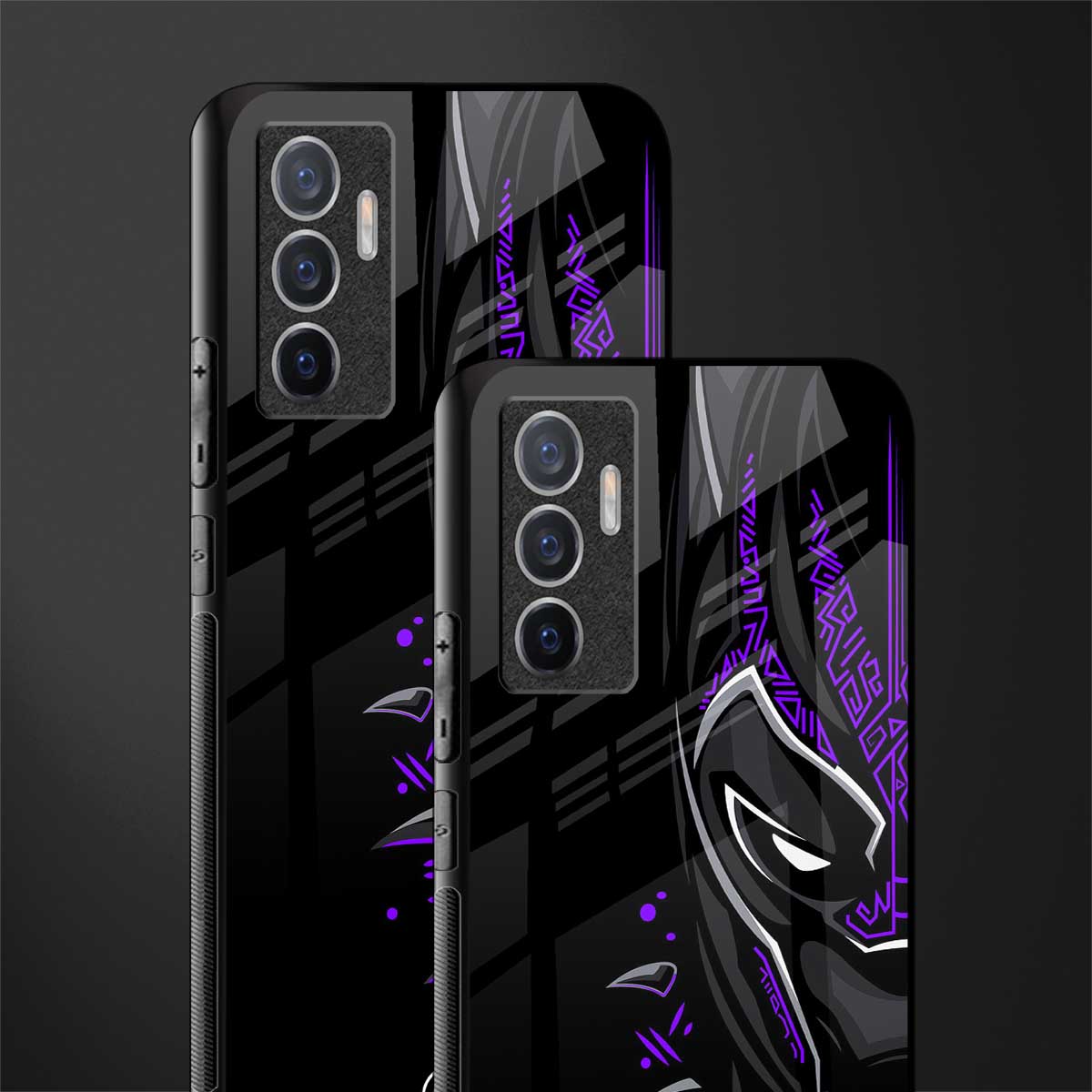 black panther superhero glass case for vivo v23e image-2
