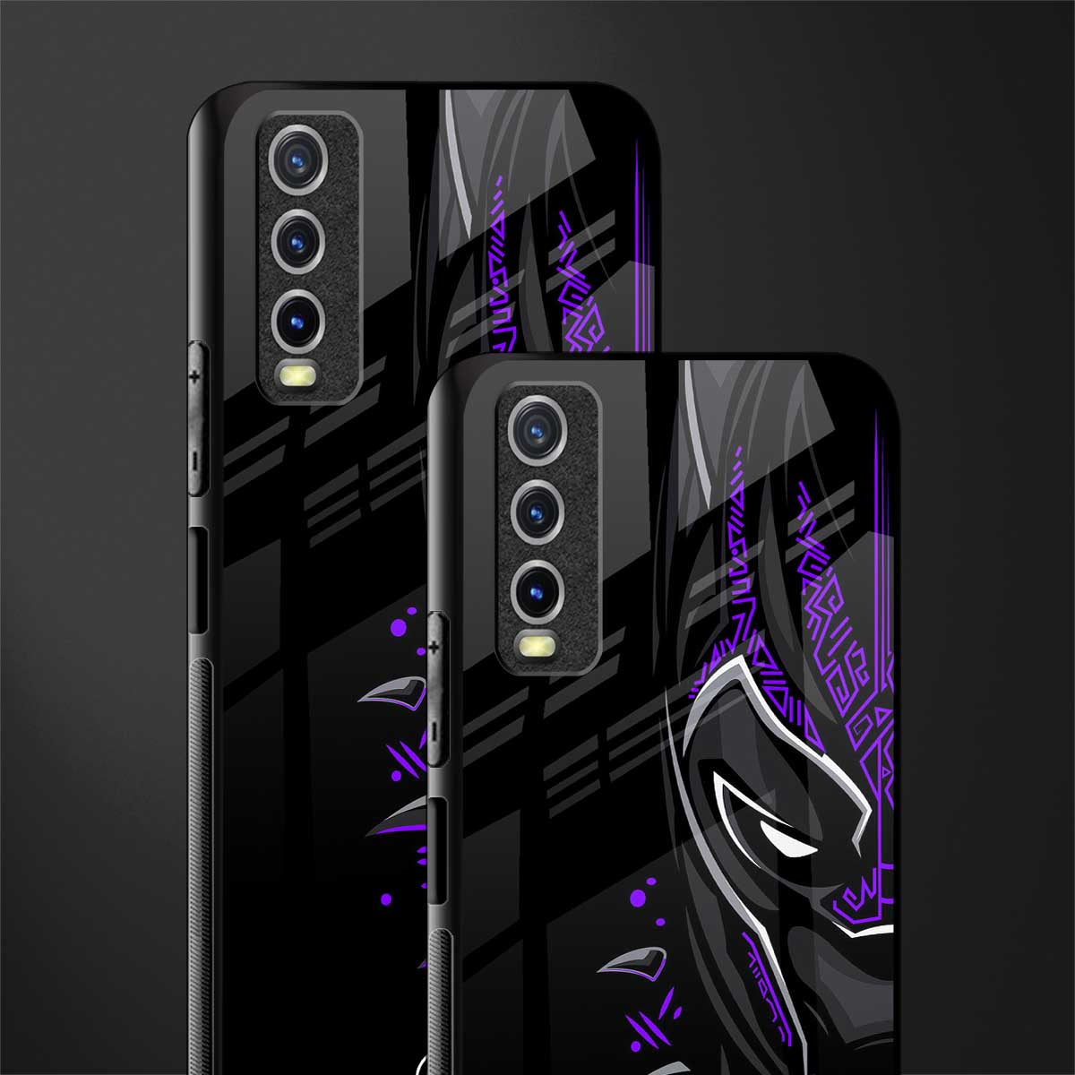 black panther superhero glass case for vivo y12s image-2