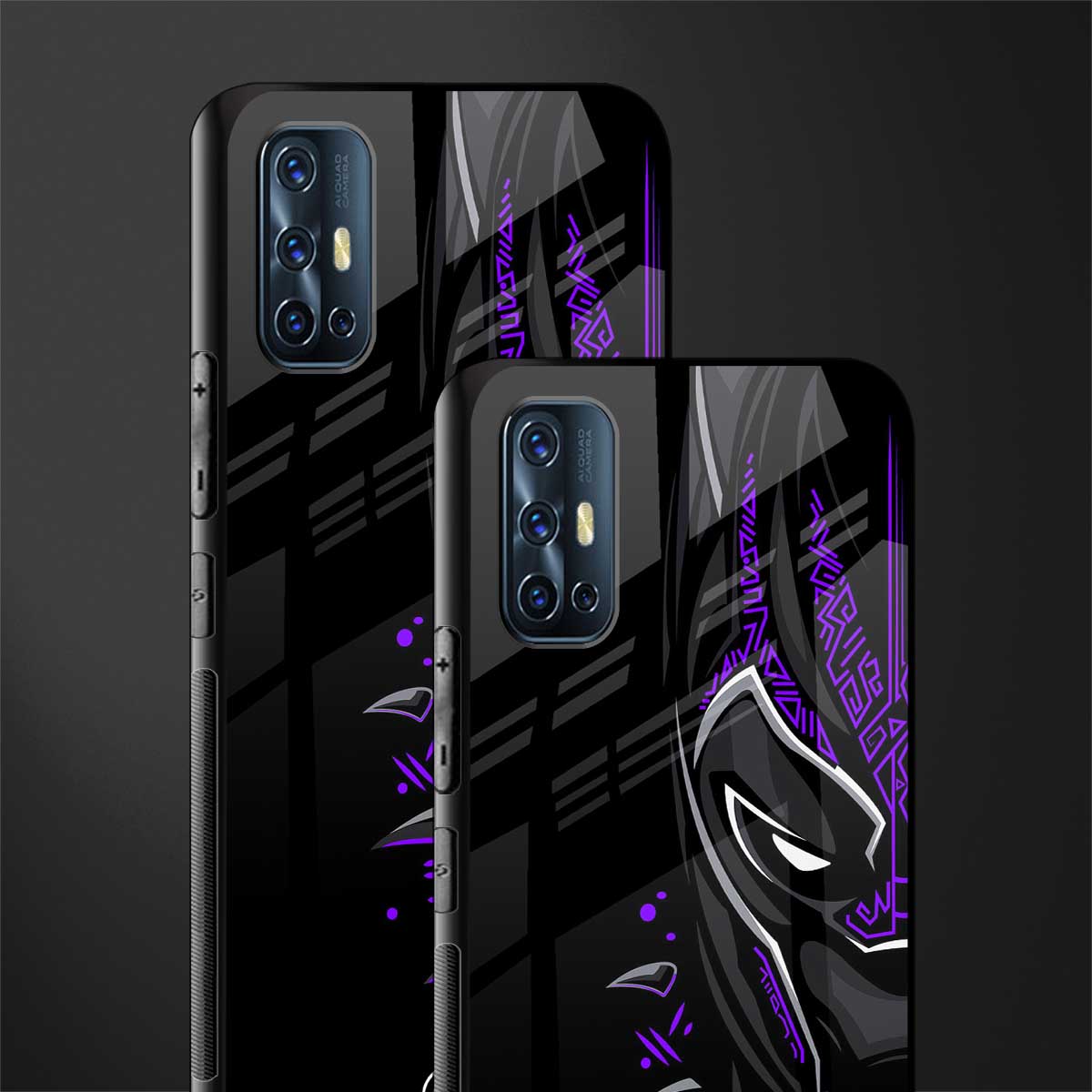 black panther superhero glass case for vivo v17 image-2