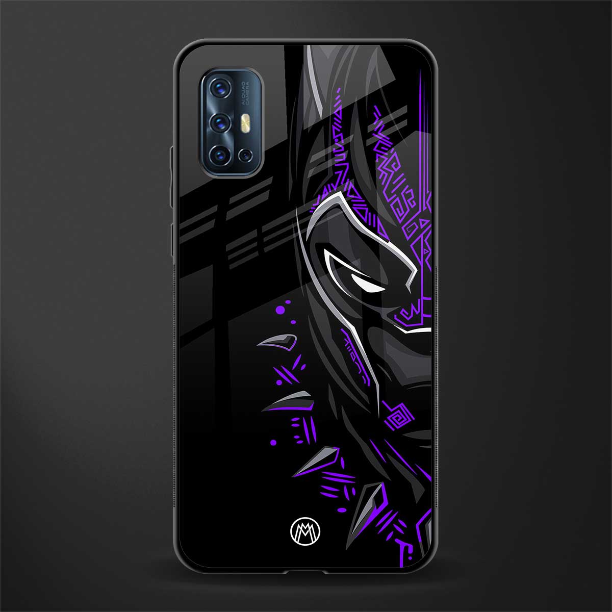 black panther superhero glass case for vivo v17 image