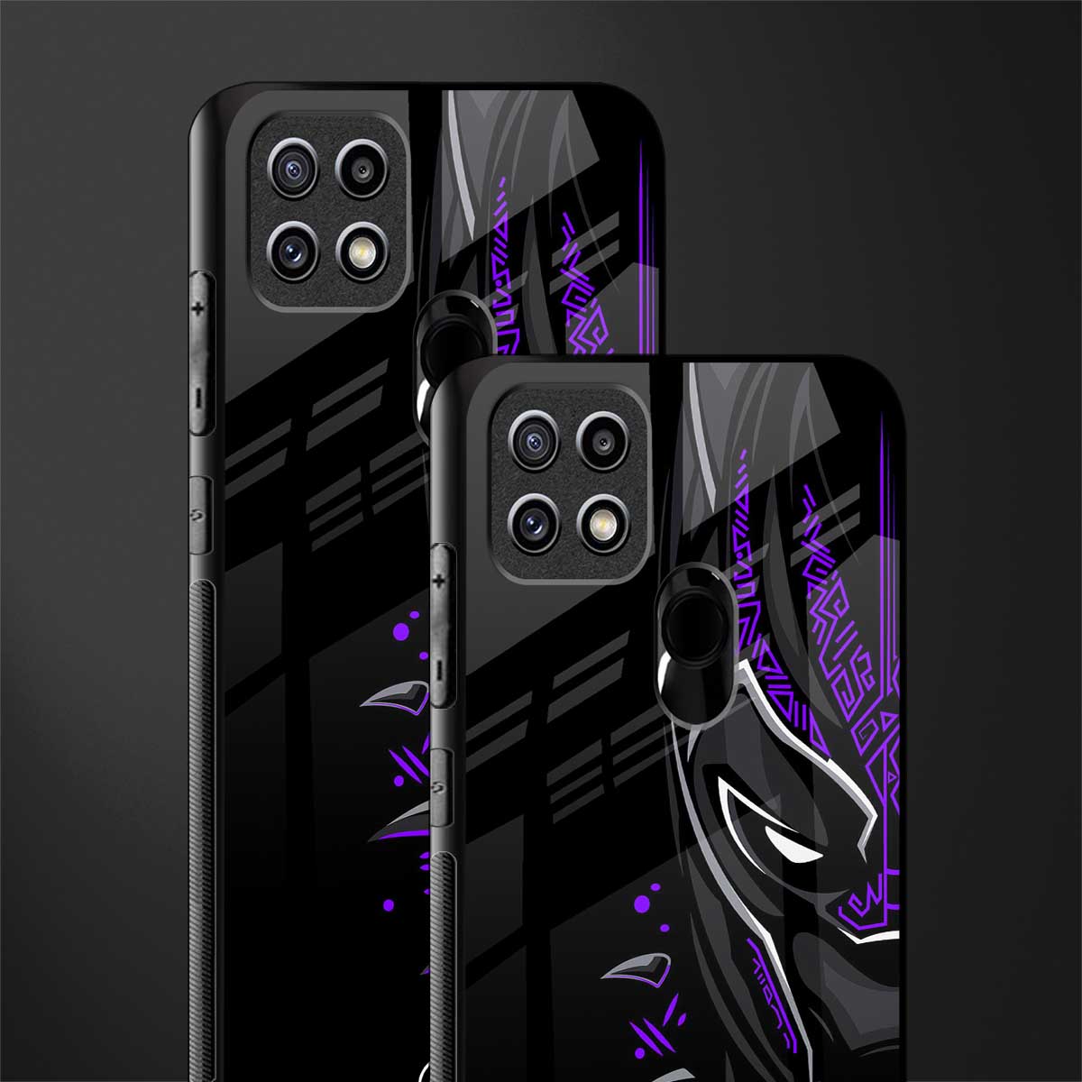 black panther superhero glass case for oppo a15 image-2
