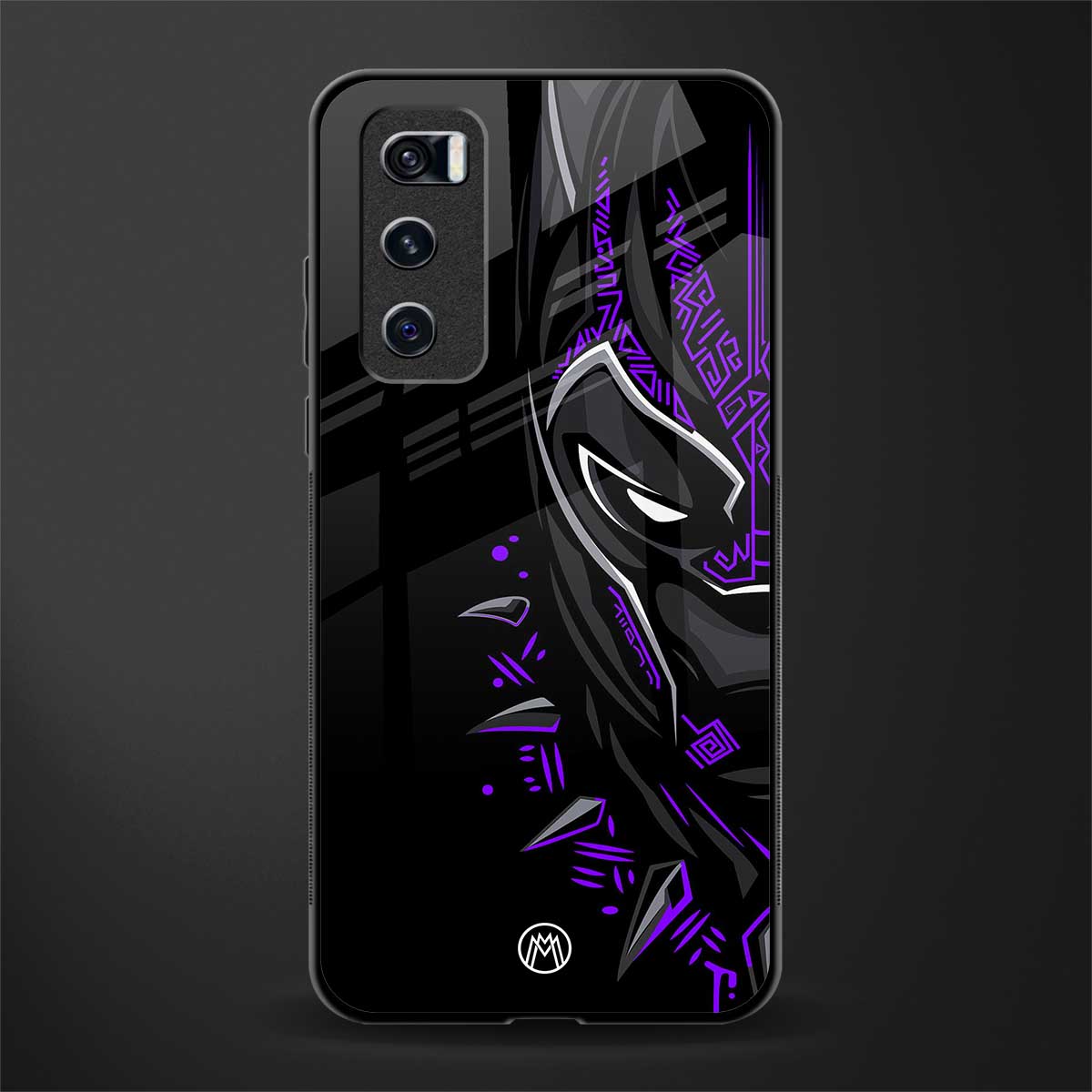 black panther superhero glass case for vivo v20 se image