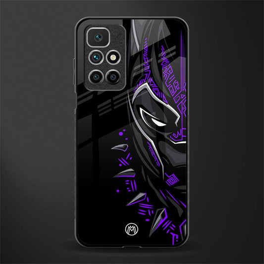 black panther superhero glass case for redmi 10 prime image