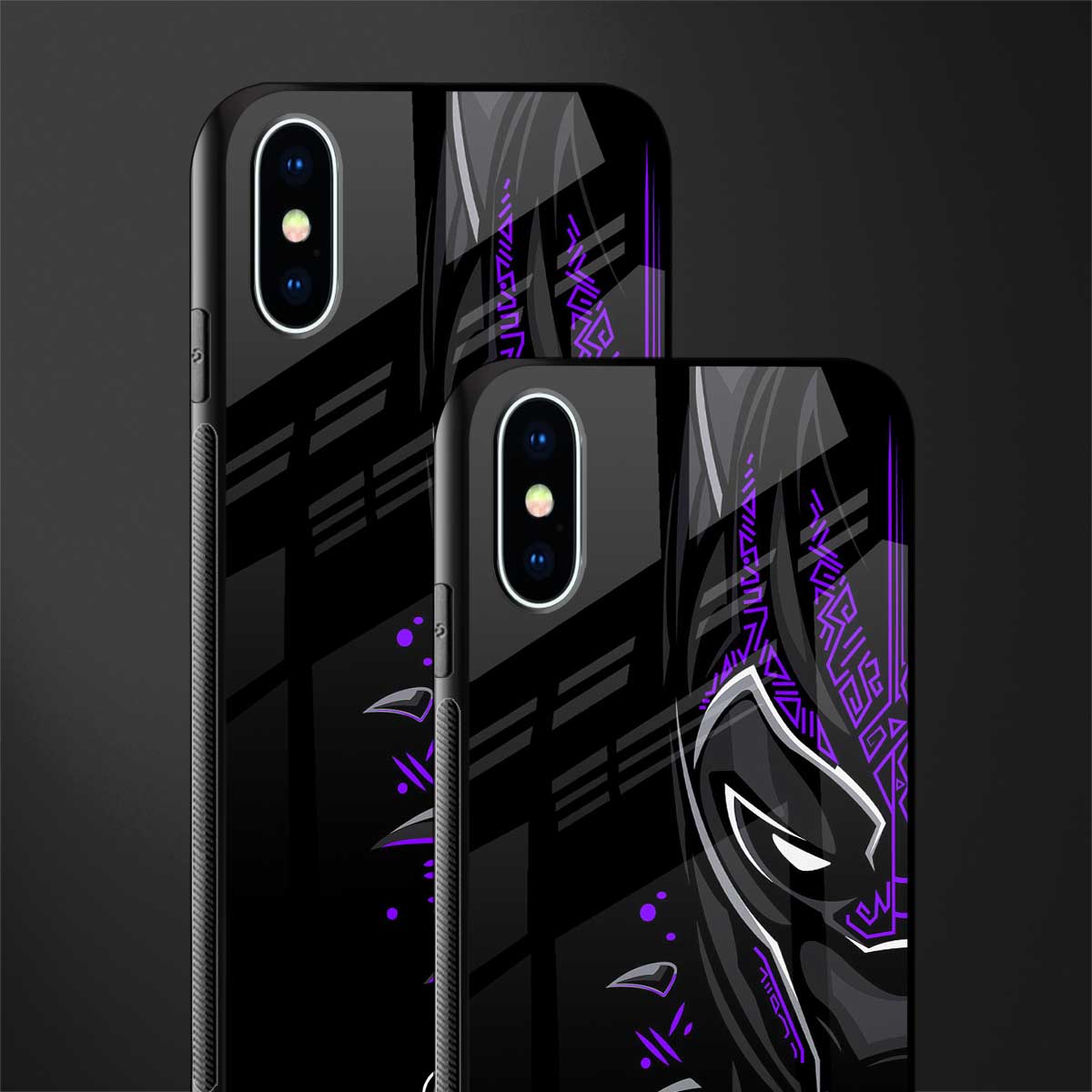 black panther superhero glass case for iphone x image-2
