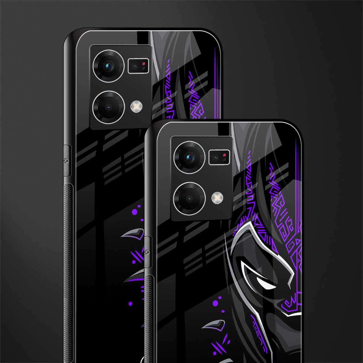 black panther superhero back phone cover | glass case for oppo f21 pro 4g