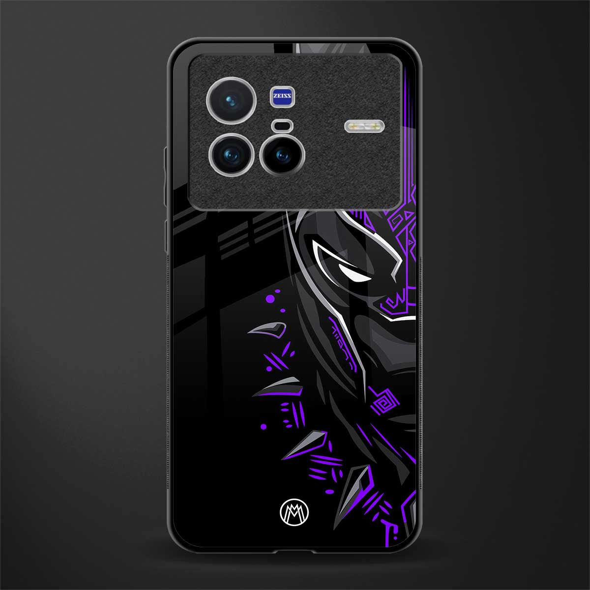 black panther superhero glass case for vivo x80 image