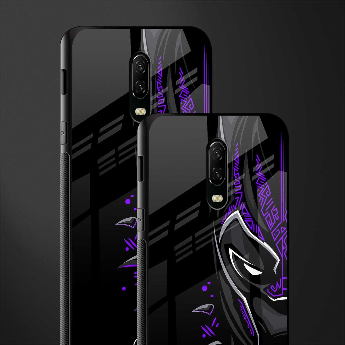 black panther superhero glass case for oneplus 6t image-2
