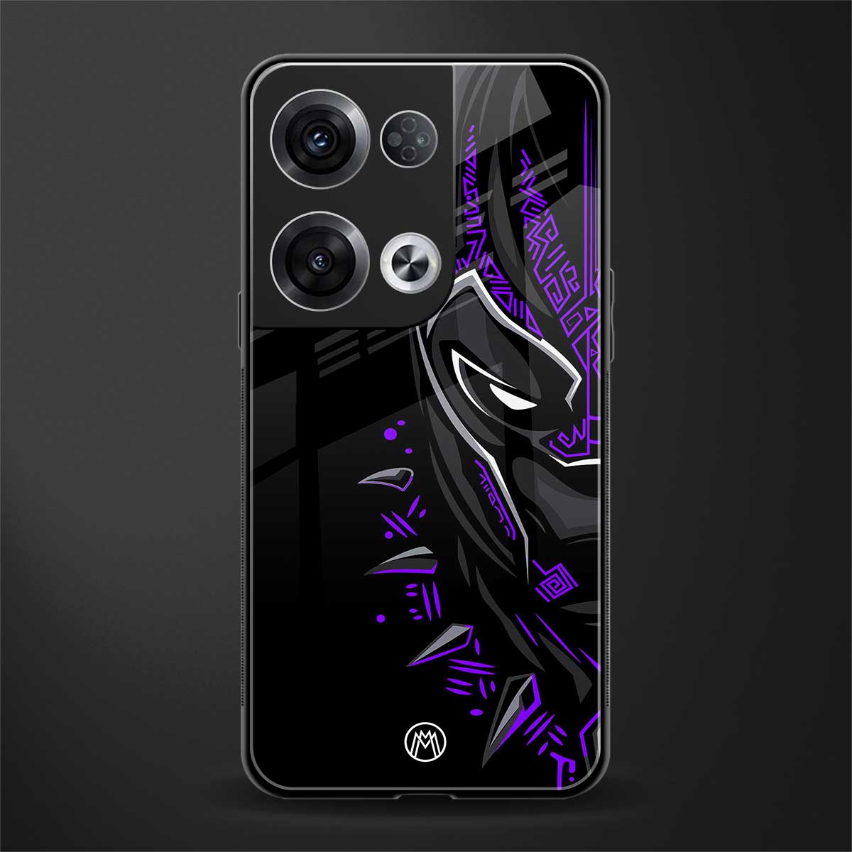 black panther superhero back phone cover | glass case for oppo reno 8 pro