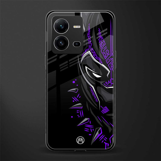 black panther superhero back phone cover | glass case for vivo v25-5g