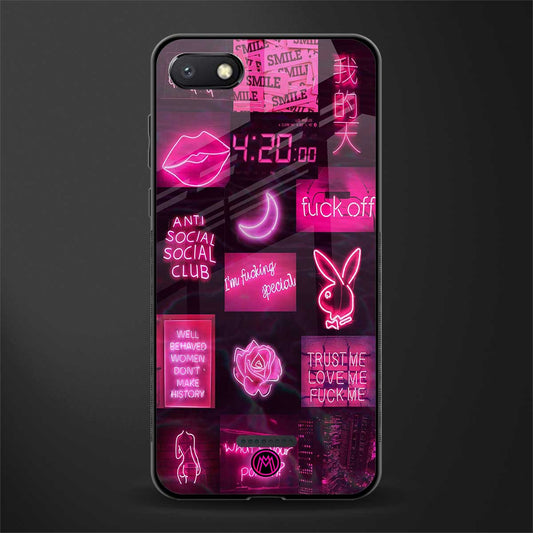 black pink aesthetic collage glass case for redmi 6a image