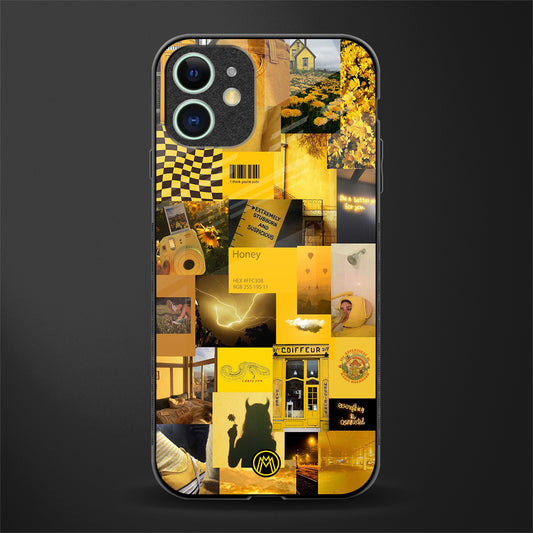 black yellow aesthetic collage glass case for iphone 12 image