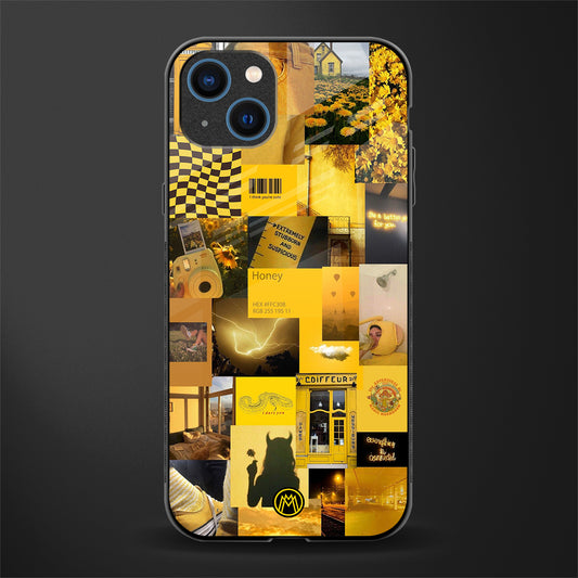 black yellow aesthetic collage glass case for iphone 13 image