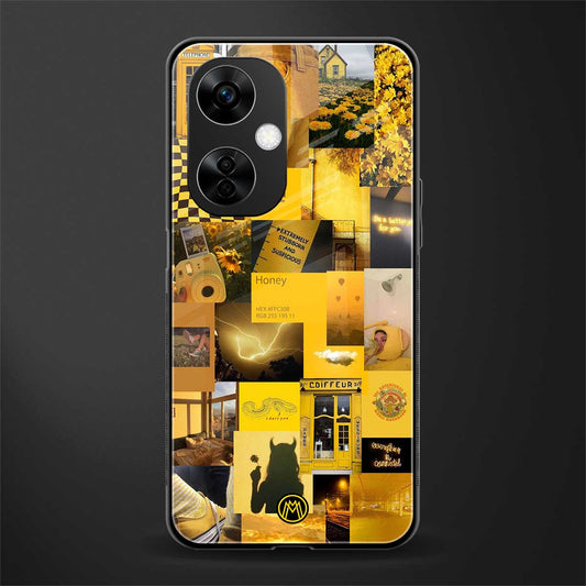 black yellow aesthetic collage back phone cover | glass case for oneplus nord ce 3 lite