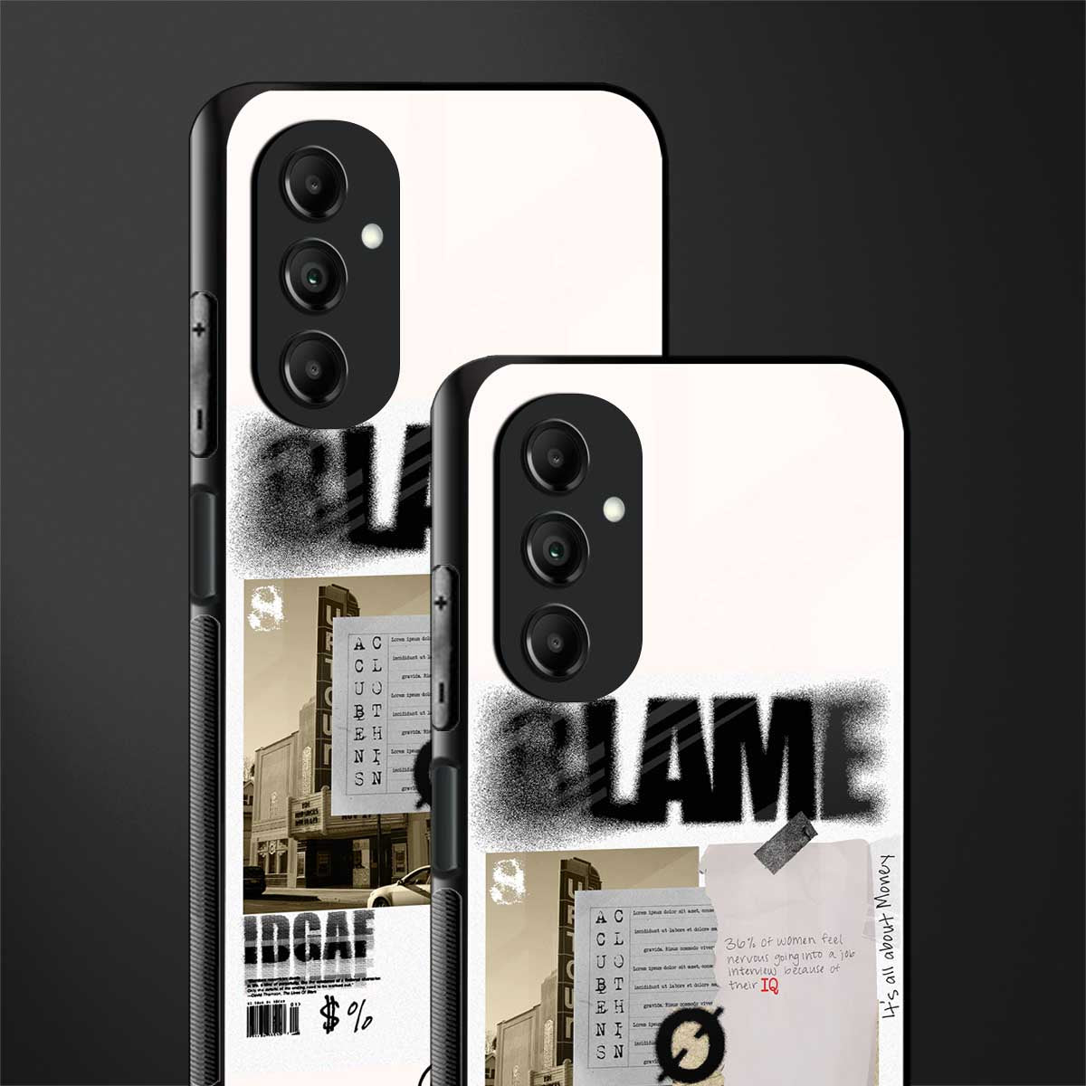 blame back phone cover | glass case for samsung galaxy a14 5g