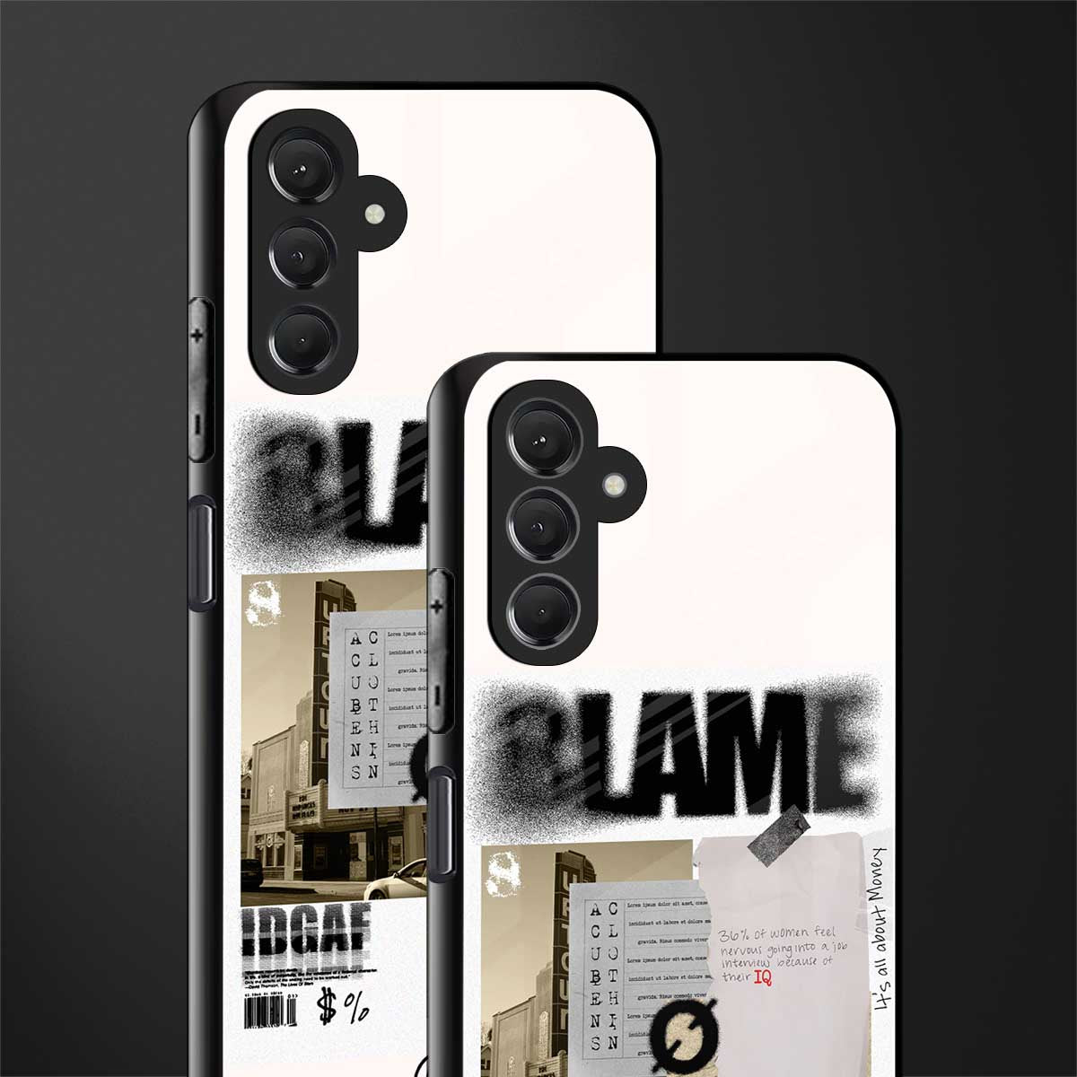 blame back phone cover | glass case for samsun galaxy a24 4g
