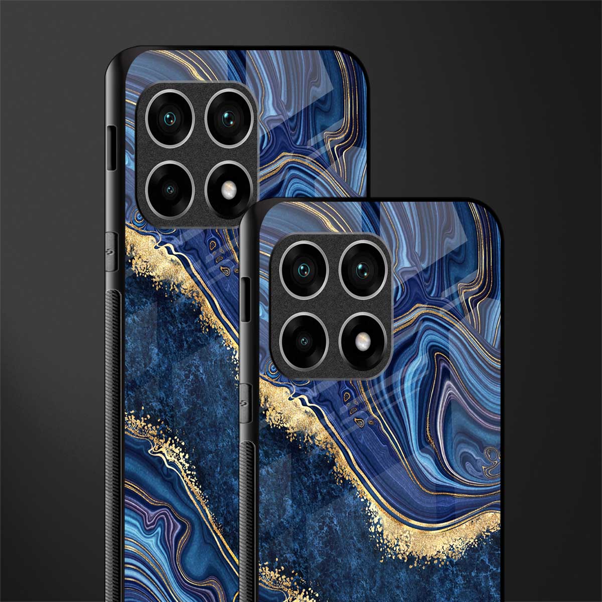 blue gold liquid marble glass case for oneplus 10 pro 5g image-2