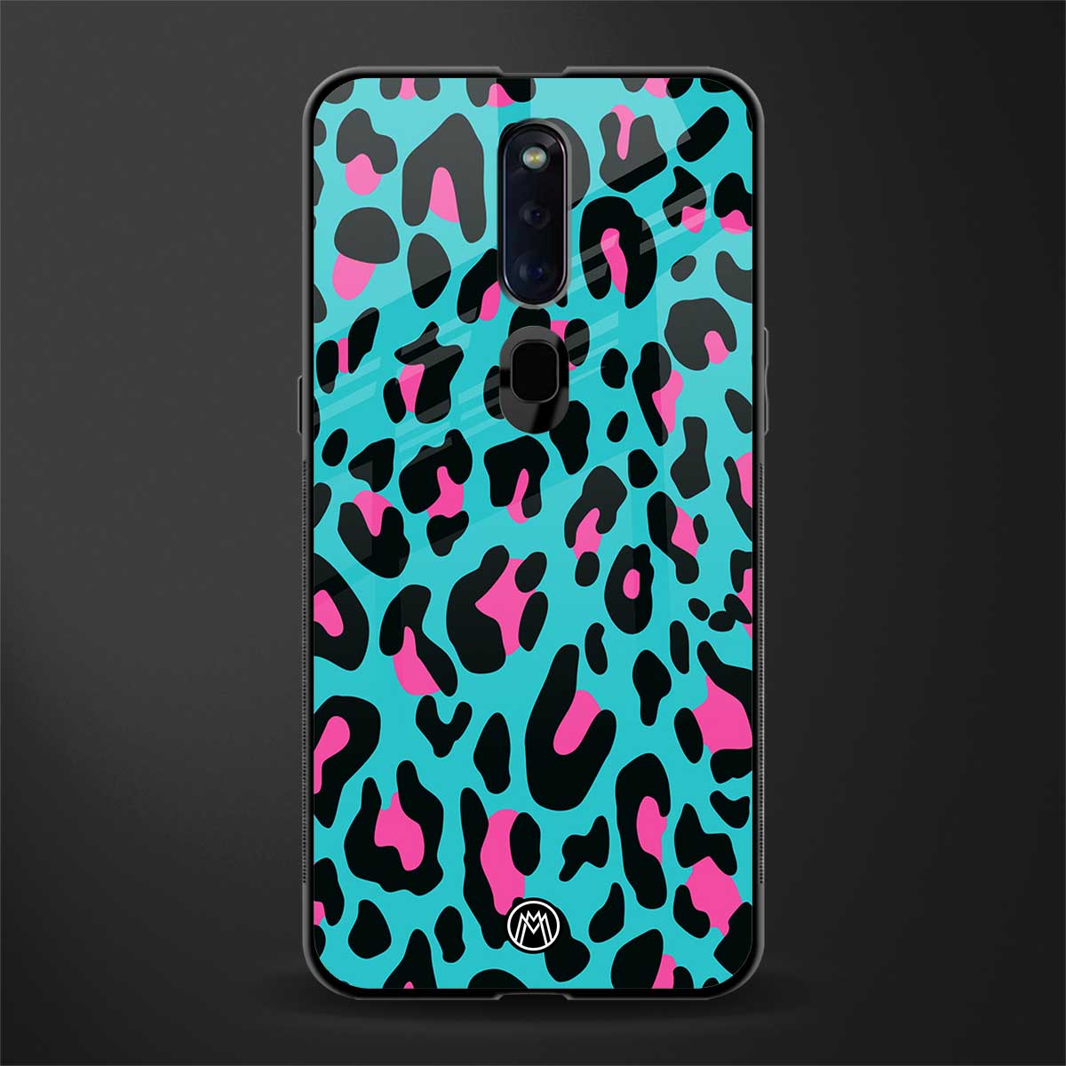 blue leopard fur glass case for oppo f11 pro image