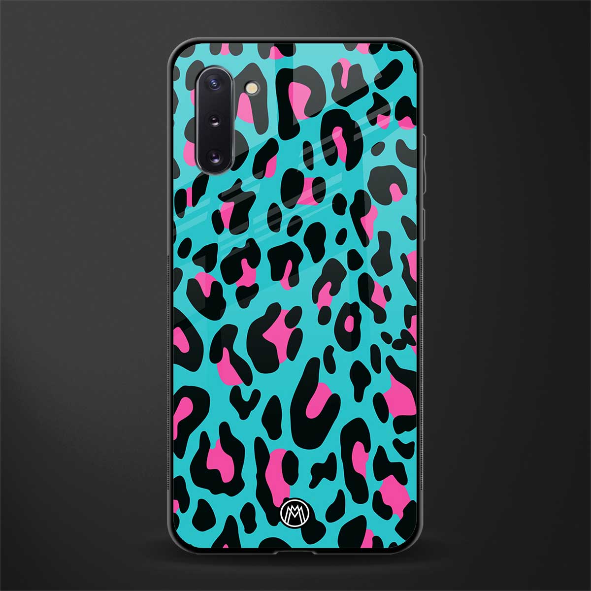 blue leopard fur glass case for samsung galaxy note 10 image