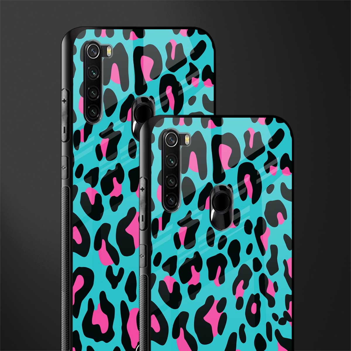 blue leopard fur glass case for redmi note 8 image-2