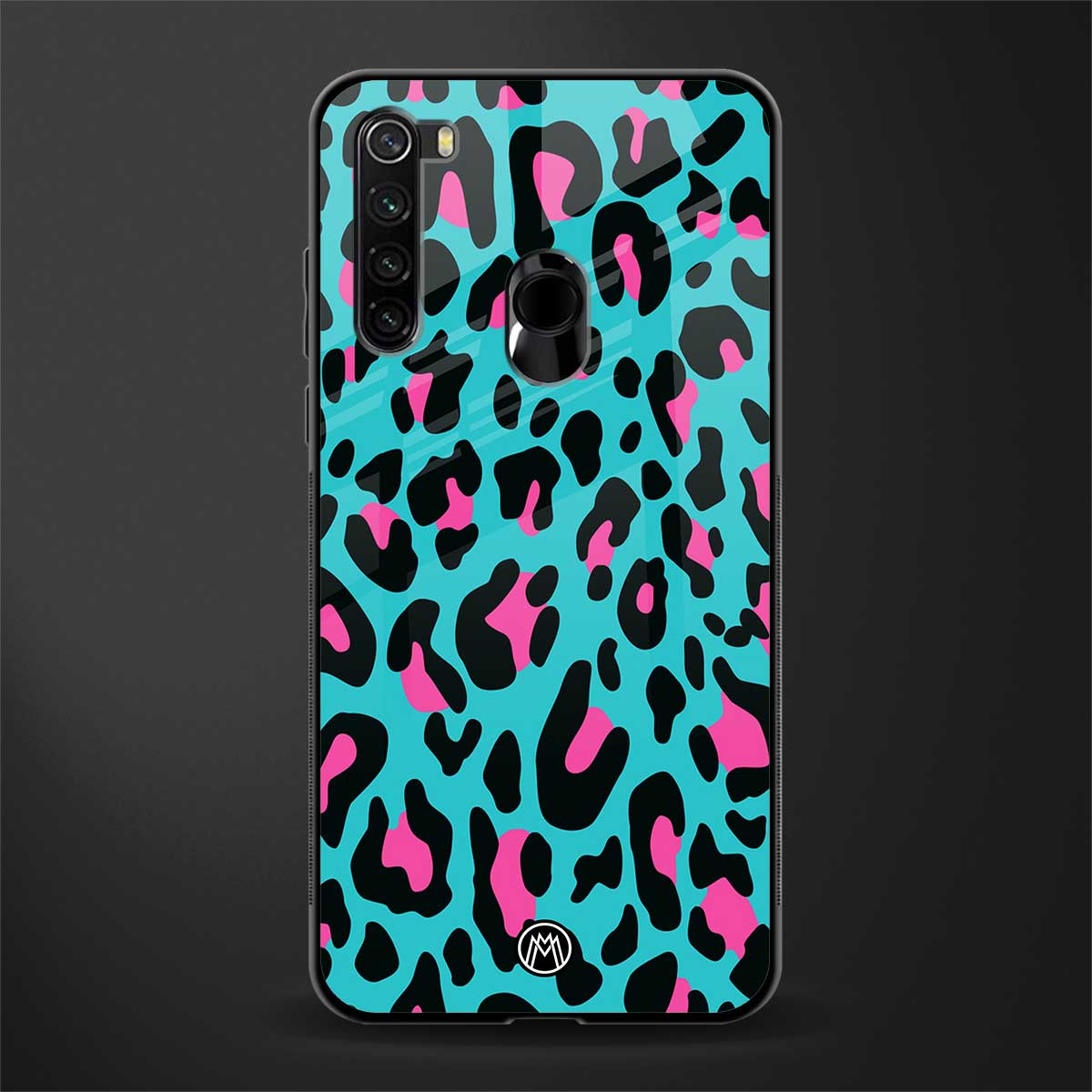 blue leopard fur glass case for redmi note 8 image