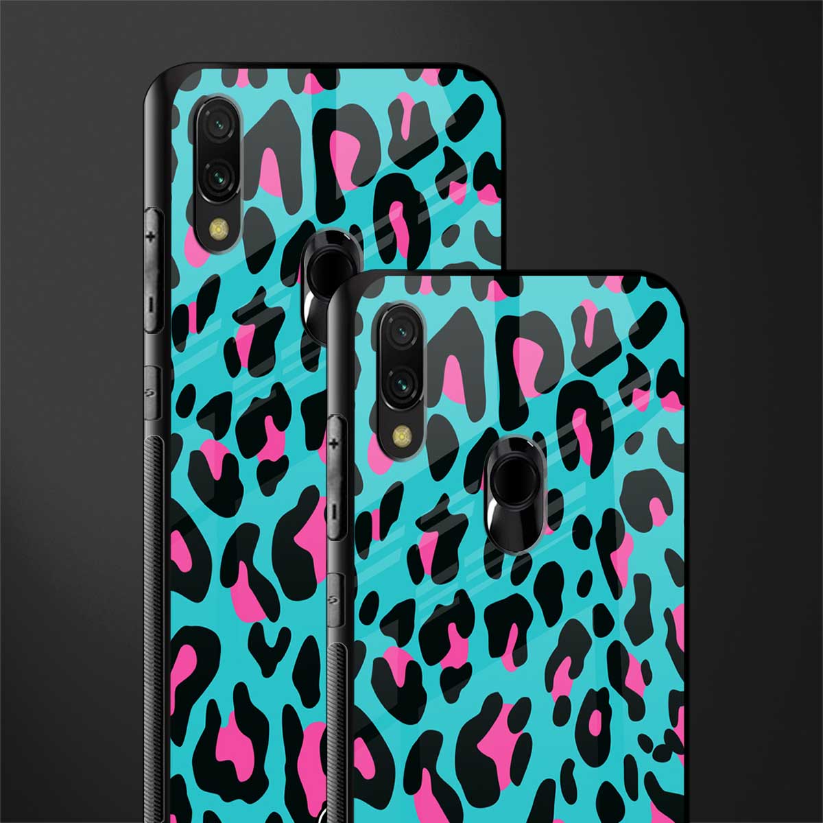 blue leopard fur glass case for redmi y3 image-2