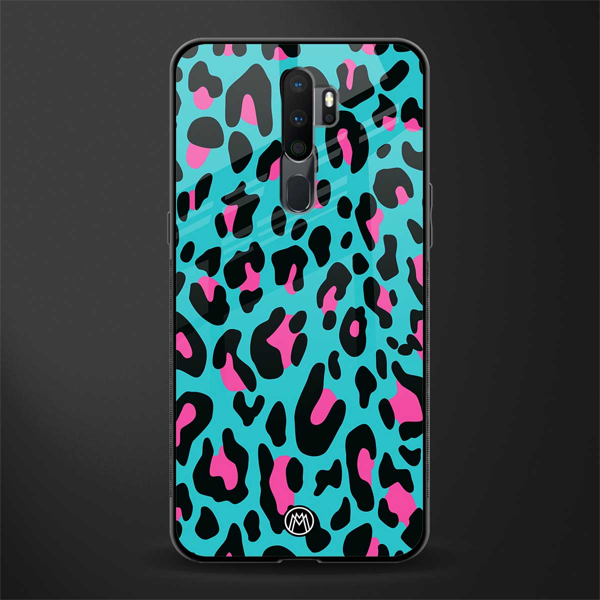 Blue Leopard Fur Phone Cover for Oppo A9 2020 Glass Case