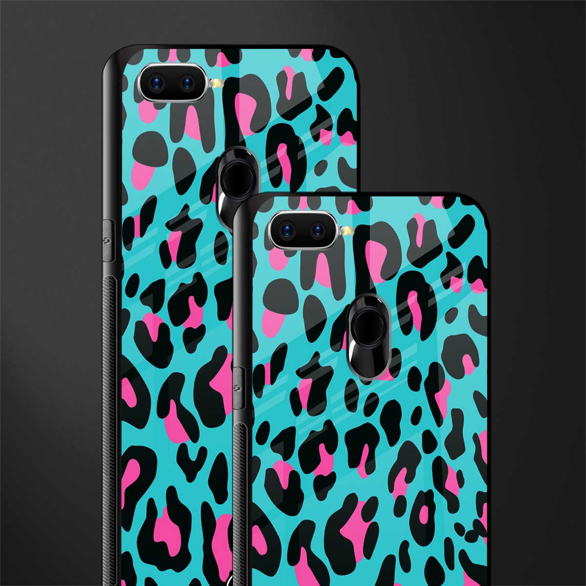 blue leopard fur glass case for oppo a5s image-2
