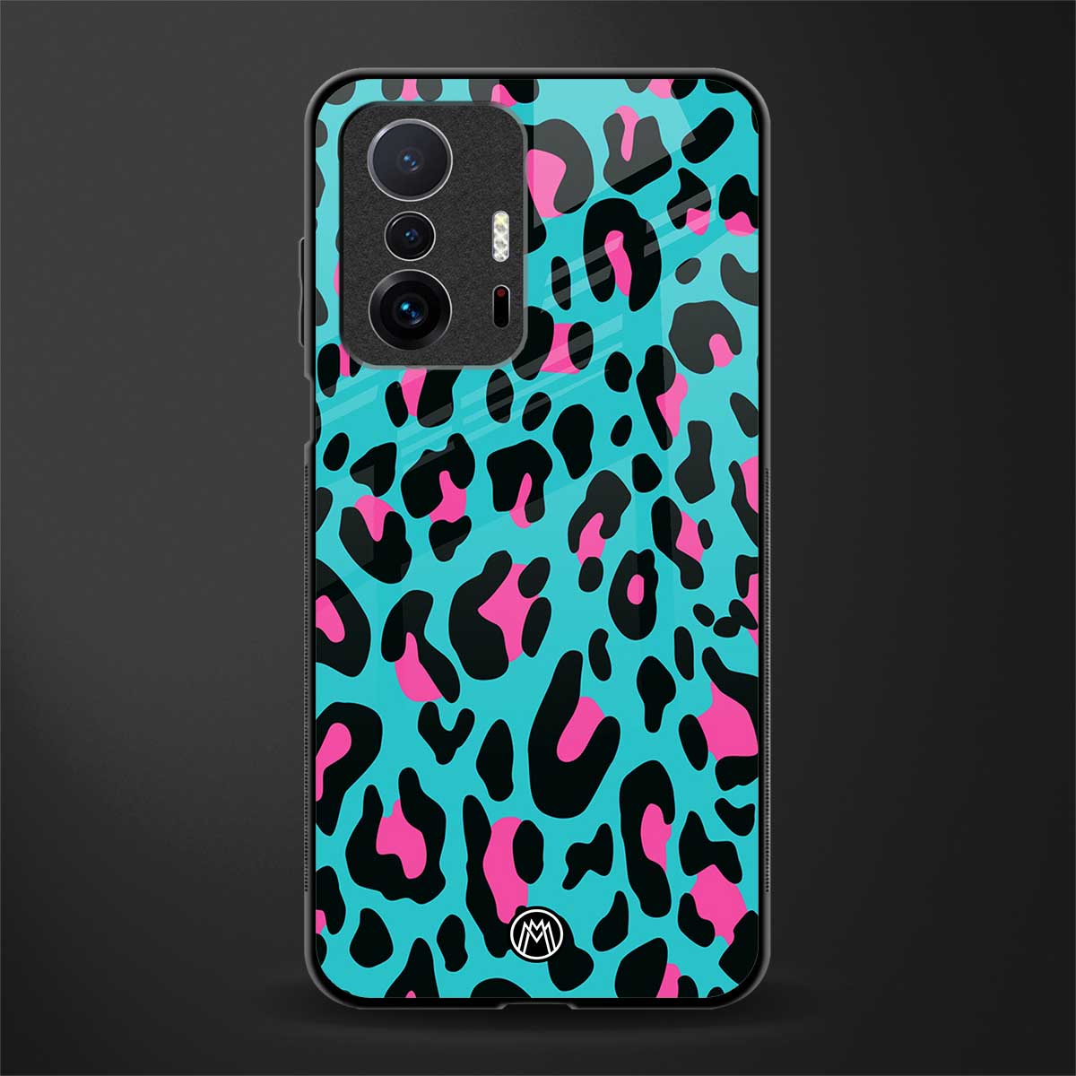 blue leopard fur glass case for mi 11t pro 5g image