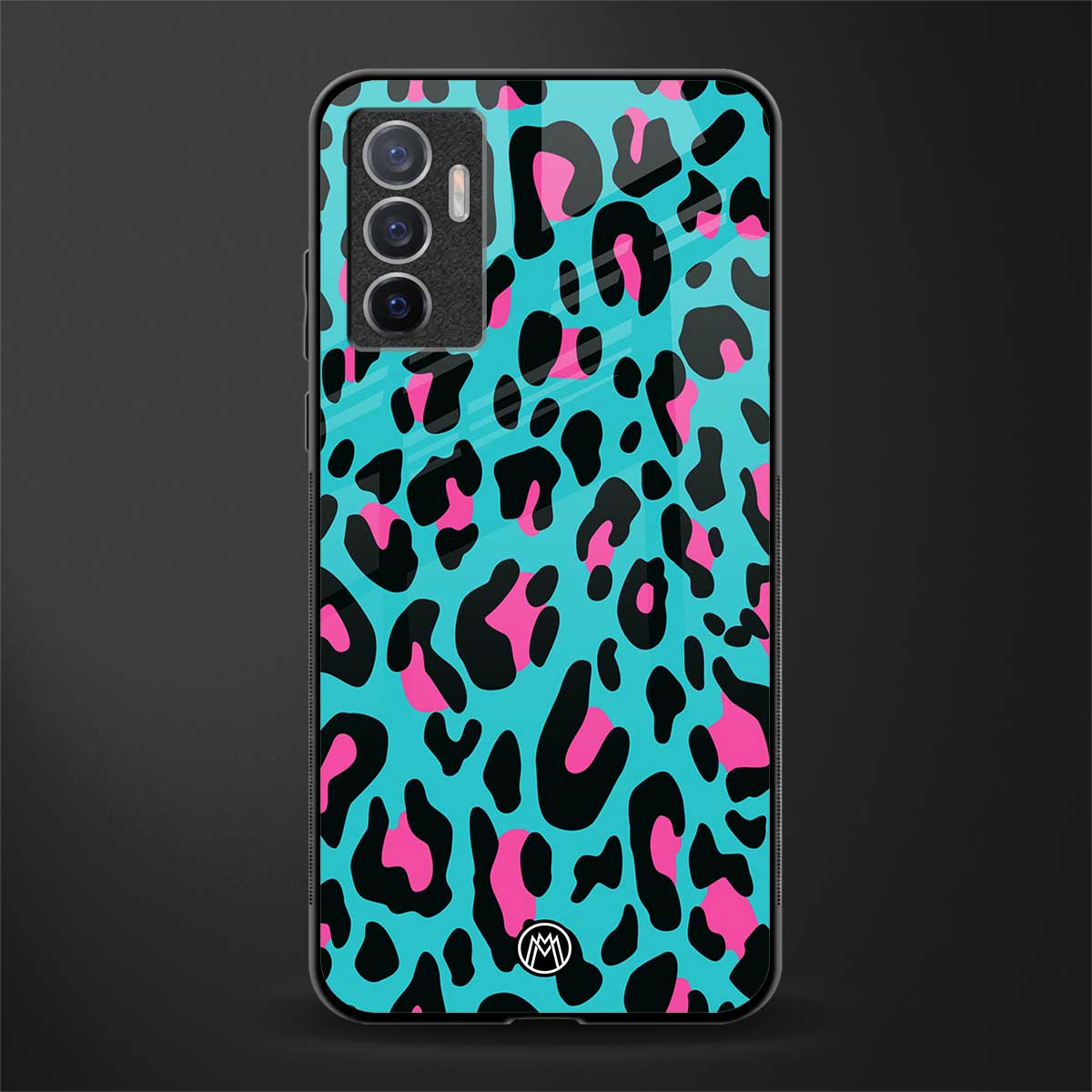 blue leopard fur glass case for vivo v23e image