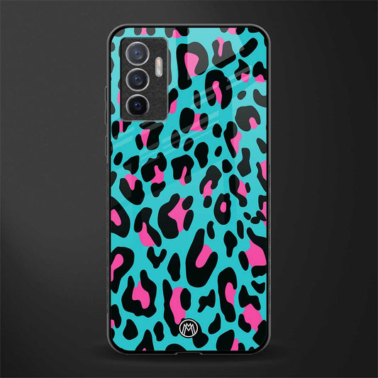 blue leopard fur glass case for vivo v23e image