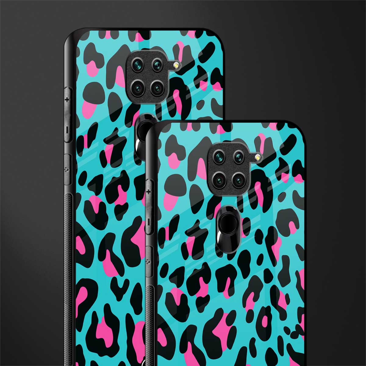 blue leopard fur glass case for redmi note 9 image-2