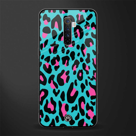blue leopard fur glass case for realme x2 pro image