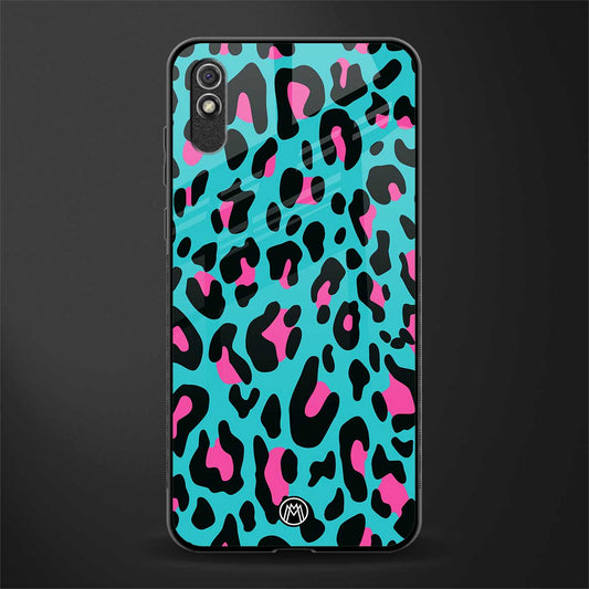 blue leopard fur glass case for redmi 9a image