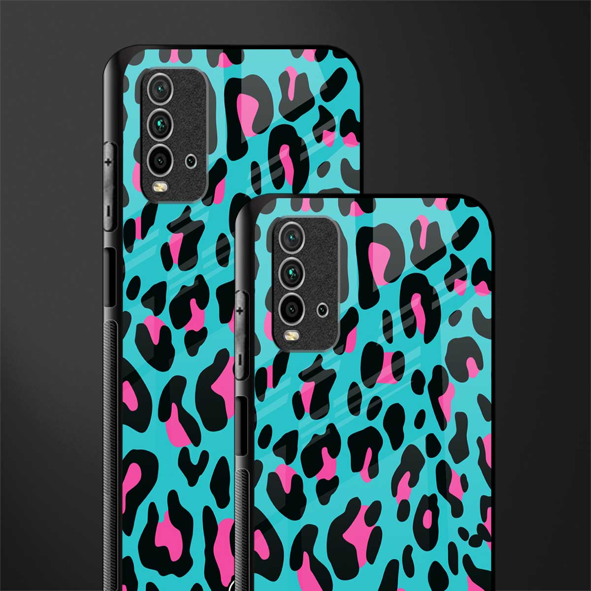 blue leopard fur glass case for redmi 9 power image-2