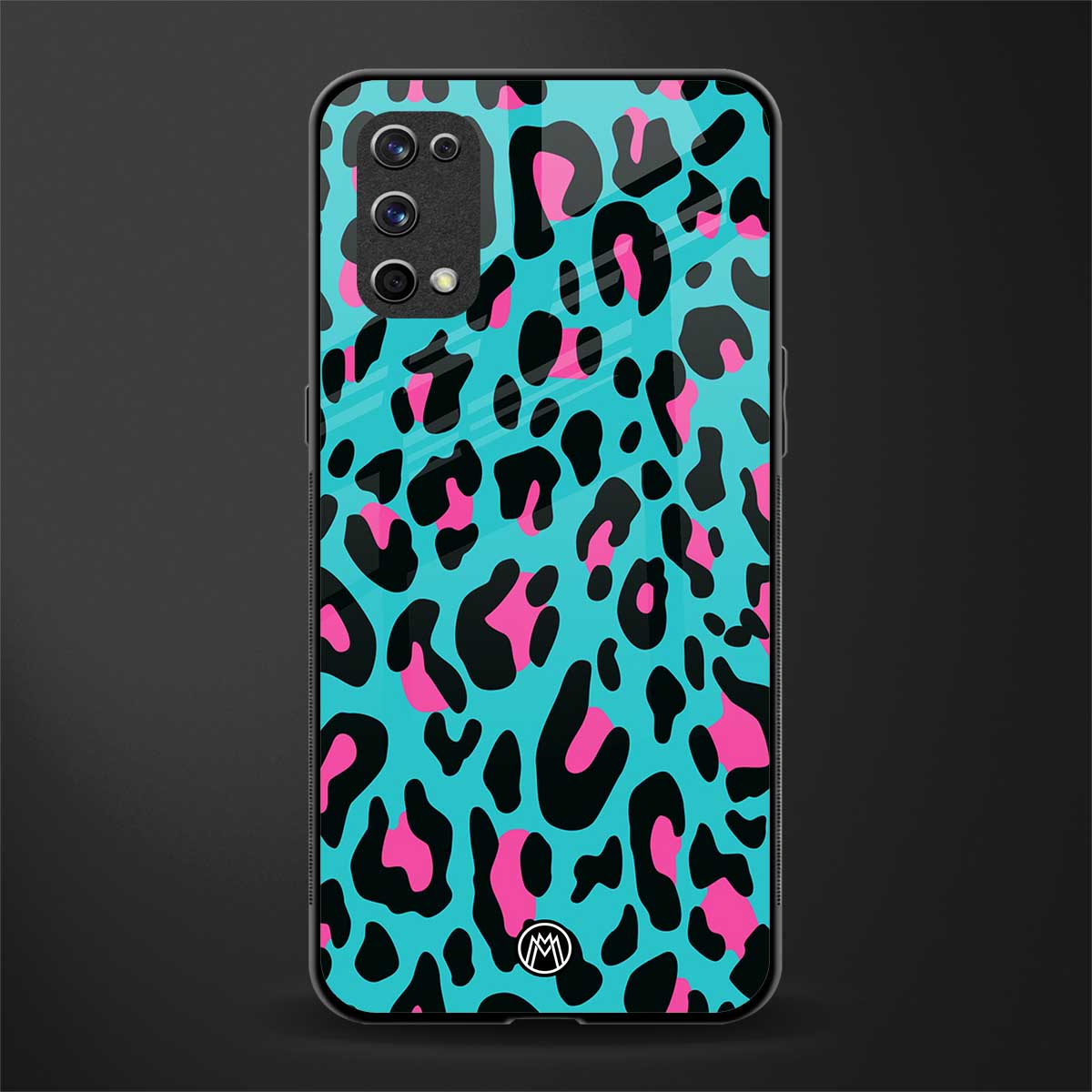 blue leopard fur glass case for realme x7 pro image