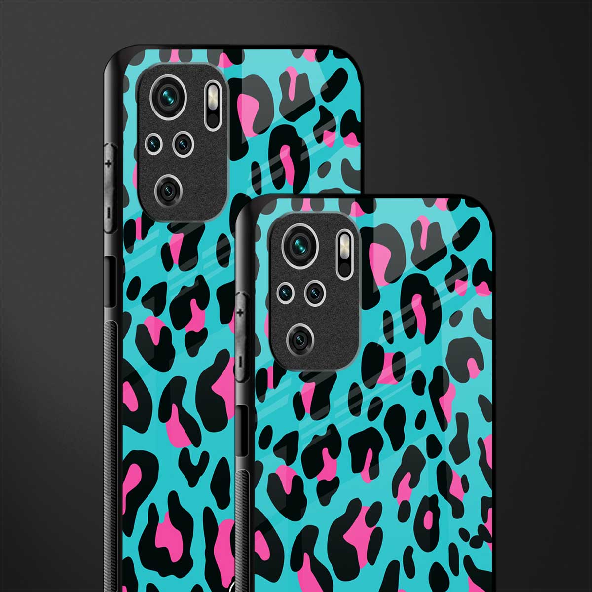 blue leopard fur glass case for redmi note 10 image-2