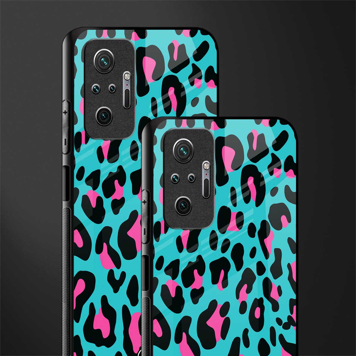 blue leopard fur glass case for redmi note 10 pro image-2