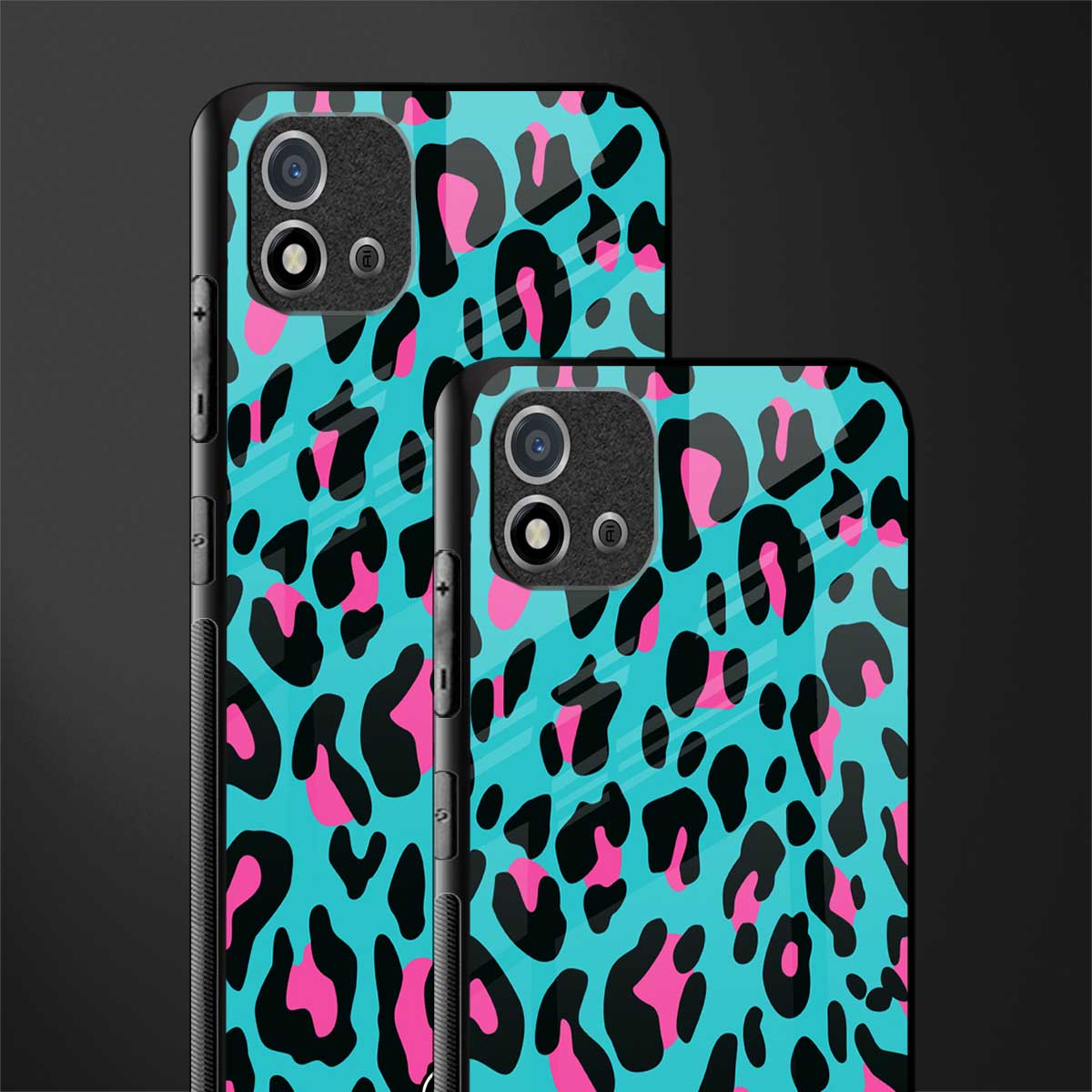 blue leopard fur glass case for realme c20 image-2